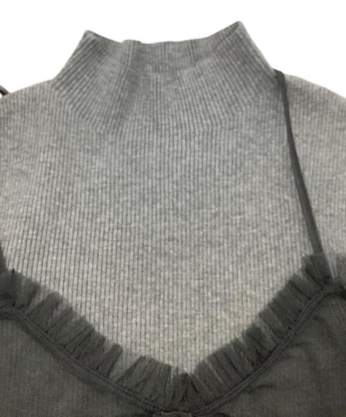 Snidel（スナイデル）Snidel (スナイデル) ノースリーブワンピース チュールセットニットワンピース グレー サイズ:Fの古着・服飾アイテム