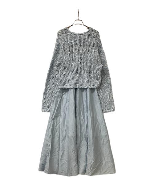 Snidel（スナイデル）Snidel (スナイデル) ワンピース スラブニットセットシアーワンピース スカイブルーの古着・服飾アイテム