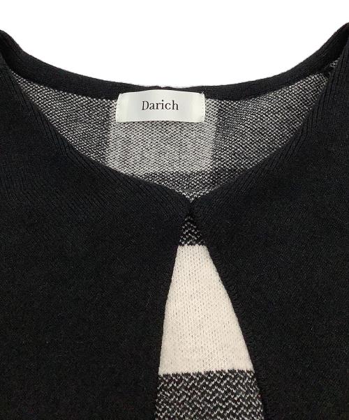 darich（ダーリッチ）darich (ダーリッチ) ノースリーブワンピース ビッグカラーギンガムチェックニットロングワンピース ブラック サイズ:Freeの古着・服飾アイテム