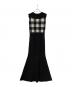 darich (ダーリッチ) ノースリーブワンピース ビッグカラーギンガムチェックニットロングワンピース ブラック サイズ:Free：6000円