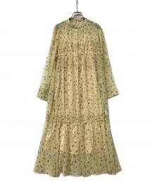 emmi（エミ）の古着「長袖ワンピース プリントティアードワンピース」｜イエロー