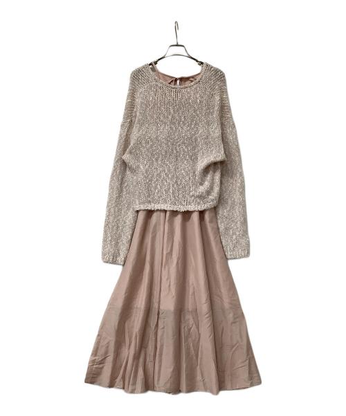 Snidel（スナイデル）Snidel (スナイデル) ワンピース スラブニットセットシアーワンピース ピンクの古着・服飾アイテム