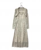 FRAY IDフレイ アイディー）の古着「ワンピース フラワープリントボレロコンビキャミワンピース」｜ホワイト×ブラック