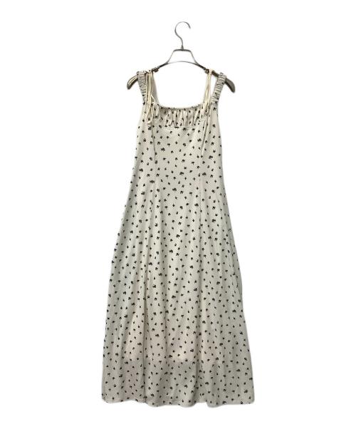 FRAY ID（フレイ アイディー）FRAY ID (フレイ アイディー) ワンピース フラワープリントボレロコンビキャミワンピース ホワイト×ブラックの古着・服飾アイテム