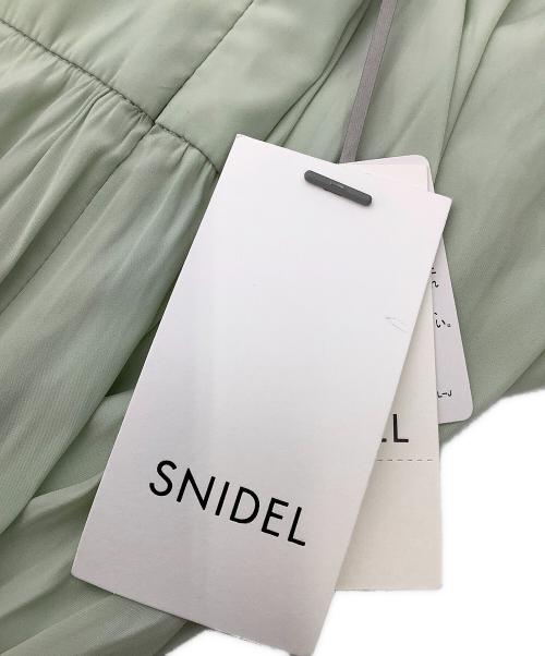 Snidel（スナイデル）Snidel (スナイデル) ロングスカート プリーツティアードナロースカート グリーンの古着・服飾アイテム