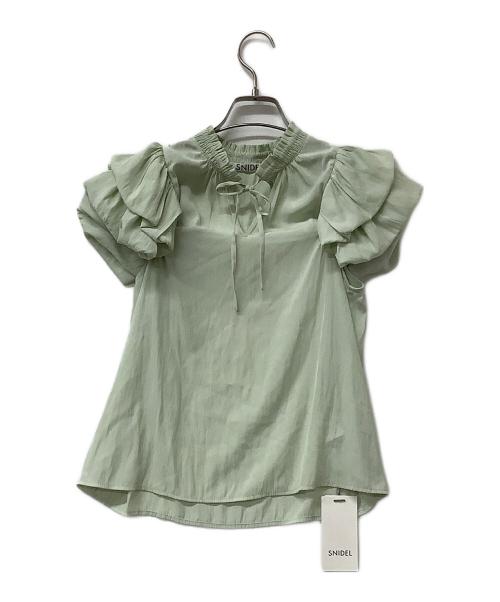 Snidel（スナイデル）Snidel (スナイデル) 半袖ブラウス 2WAYバルーンショートスリーブブラウス グリーン サイズ:Fの古着・服飾アイテム