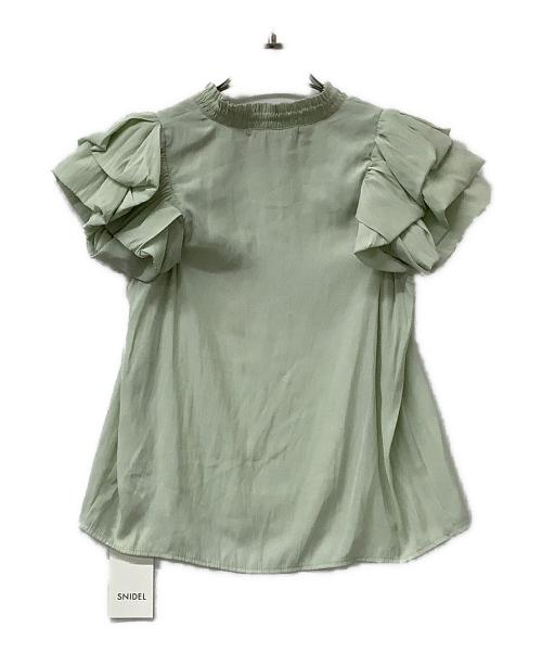 Snidel（スナイデル）Snidel (スナイデル) 半袖ブラウス 2WAYバルーンショートスリーブブラウス グリーン サイズ:Fの古着・服飾アイテム
