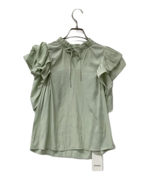 Snidel（スナイデル）Snidel (スナイデル) 半袖ブラウス 2WAYバルーンショートスリーブブラウス グリーン サイズ:Fの古着・服飾アイテム