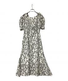 Snidel（スナイデル）の古着「半袖ワンピース 2wayデザインプリントワンピ」｜ホワイト×ブラック