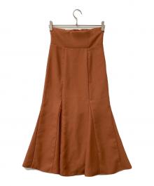 Snidel（スナイデル）の古着「ロングスカート ハイウエストヘムフレアスカート」｜ブラウン