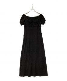 Snidel（スナイデル）の古着「半袖ワンピース オフショルカットワンピ」｜ブラック