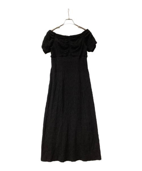 Snidel（スナイデル）Snidel (スナイデル) 半袖ワンピース オフショルカットワンピ ブラックの古着・服飾アイテム