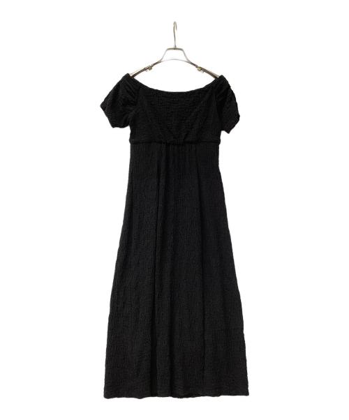 Snidel（スナイデル）Snidel (スナイデル) 半袖ワンピース オフショルカットワンピ ブラックの古着・服飾アイテム