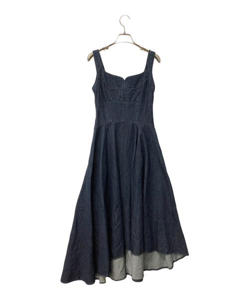 Snidel（スナイデル）Snidel (スナイデル) ジャンパースカート スイッチングアシメジャンスカ インディゴの古着・服飾アイテム