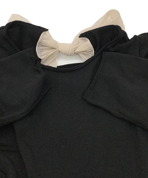 Snidel（スナイデル）Snidel (スナイデル) ワンピース Sustainableバックボウタイニットワンピース ブラック サイズ:Fの古着・服飾アイテム