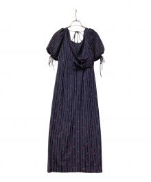 FRAY ID（フレイ アイディー）の古着「半袖ワンピース ハートエンブロイダリーワンピース」｜ネイビー×レッド