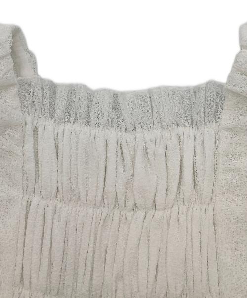 Snidel（スナイデル）Snidel (スナイデル) ノースリーブブラウス 短丈フリルブラウス ホワイト サイズ:Fの古着・服飾アイテム