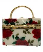 Bolsa Sovelanaボルサソベラナ）の古着「バニティバッグ バラ柄パーティバッグ」｜アイボリー×レッド
