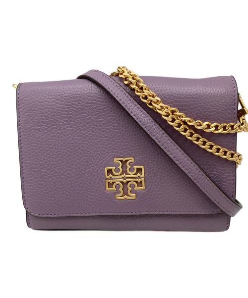 TORY BURCH（トリーバーチ）TORY BURCH (トリーバーチ) ﾁｪｰﾝショルダーバッグ パープル×ゴールドの古着・服飾アイテム