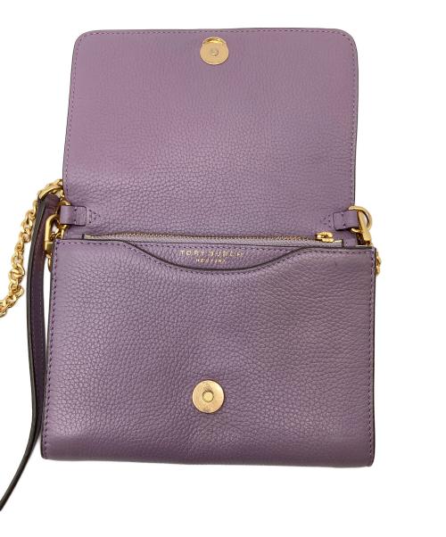 TORY BURCH（トリーバーチ）TORY BURCH (トリーバーチ) ﾁｪｰﾝショルダーバッグ パープル×ゴールドの古着・服飾アイテム