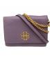 TORY BURCH（トリーバーチ）の古着「ﾁｪｰﾝショルダーバッグ」｜パープル×ゴールド
