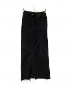 77CRCAナナナナサーカ）の古着「ロングスカート デニムスカート リメイク」｜ブラック