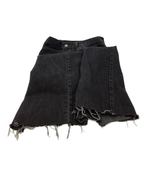 77CRCA（ナナナナサーカ）77CRCA (ナナナナサーカ) ロングスカート デニムスカート リメイク ブラック サイズ:不明の古着・服飾アイテム