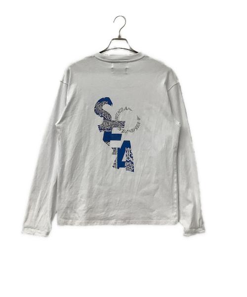 WIND AND SEA（ウィンダンシー）WIND AND SEA (ウィンダンシー) MIYAGIHIDETAKA (ミヤギヒデタカ) 長袖Tシャツ バンダナロゴ長袖カットソー ホワイト サイズ:Sの古着・服飾アイテム
