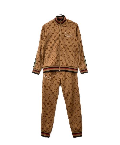 KARL KANI（カールカナイ）KARL KANI (カールカナイ) ジャージ セットアップジャージ モノグラム ブラウン サイズ:Mの古着・服飾アイテム