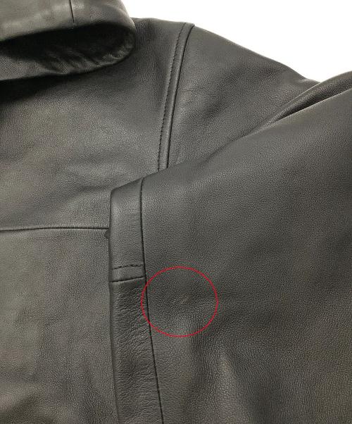 AVIREX（アヴィレックス）AVIREX (アヴィレックス) レザージャケット LEATHER HOODIE JACKET ブラック サイズ:Mの古着・服飾アイテム