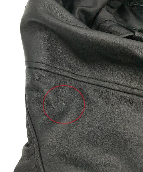 AVIREX（アヴィレックス）AVIREX (アヴィレックス) レザージャケット LEATHER HOODIE JACKET ブラック サイズ:Mの古着・服飾アイテム