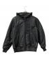 AVIREX（アヴィレックス）の古着「レザージャケット LEATHER HOODIE JACKET」｜ブラック
