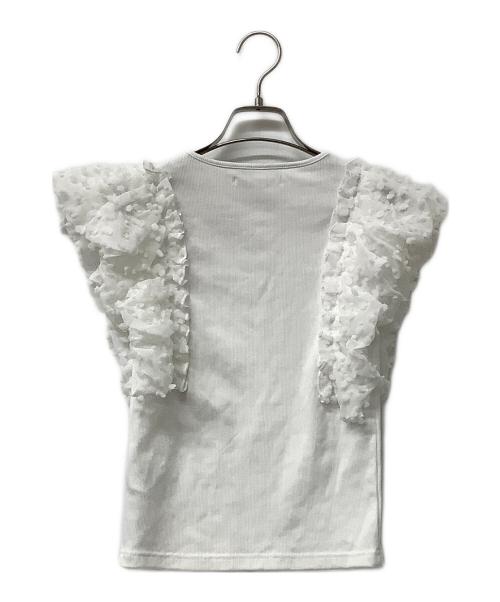 Snidel（スナイデル）Snidel (スナイデル) ノースリーブカットソー シアースリーブリブカットソー ホワイト サイズ:Fの古着・服飾アイテム