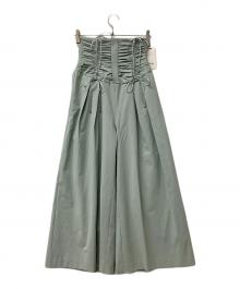 Snidel（スナイデル）の古着「パンツ シャーリングギャザーパンツ」｜グリーン