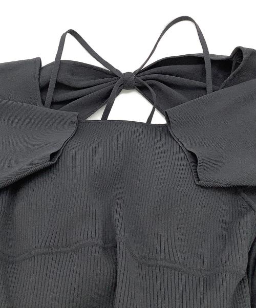 Snidel（スナイデル）Snidel (スナイデル) Chacott (チャコット) 半袖ワンピース ニット×チュールコンビワンピース グレー サイズ:1の古着・服飾アイテム