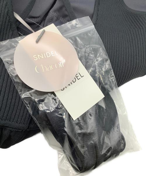 Snidel（スナイデル）Snidel (スナイデル) Chacott (チャコット) 半袖ワンピース ニット×チュールコンビワンピース グレー サイズ:1の古着・服飾アイテム