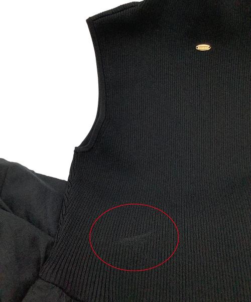 anuans（アニュアンス）anuans (アニュアンス) ノースリーブワンピース ノースリーブイレギュラーヘムドッキングニットワンピース ブラック サイズ:Sの古着・服飾アイテム