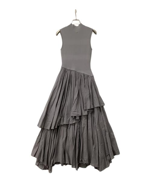 anuans（アニュアンス）anuans (アニュアンス) ノースリーブワンピース ノースリーブイレギュラーヘムドッキングニットワンピース グレー サイズ:Sの古着・服飾アイテム