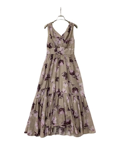 HER LIP TO（ハーリップトゥ）HER LIP TO (ハーリップトゥ) ワンピース Anemone Cache-Coeur Long Dress ベージュ×パープル サイズ:Sの古着・服飾アイテム