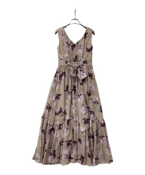 HER LIP TO（ハーリップトゥ）HER LIP TO (ハーリップトゥ) ワンピース Anemone Cache-Coeur Long Dress ベージュ×パープル サイズ:Sの古着・服飾アイテム