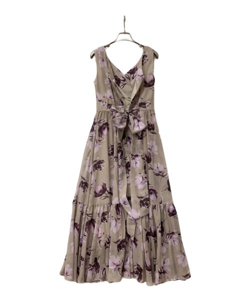 HER LIP TO（ハーリップトゥ）HER LIP TO (ハーリップトゥ) ワンピース Anemone Cache-Coeur Long Dress ベージュ×パープル サイズ:Sの古着・服飾アイテム
