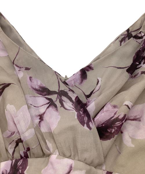 HER LIP TO（ハーリップトゥ）HER LIP TO (ハーリップトゥ) ワンピース Anemone Cache-Coeur Long Dress ベージュ×パープル サイズ:Sの古着・服飾アイテム