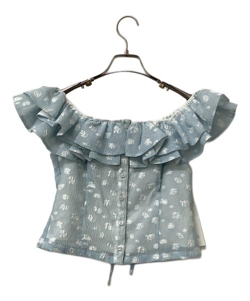Snidel（スナイデル）Snidel (スナイデル) シャツブラウス フラワージャガードブラウス スカイブルー サイズ:Fの古着・服飾アイテム