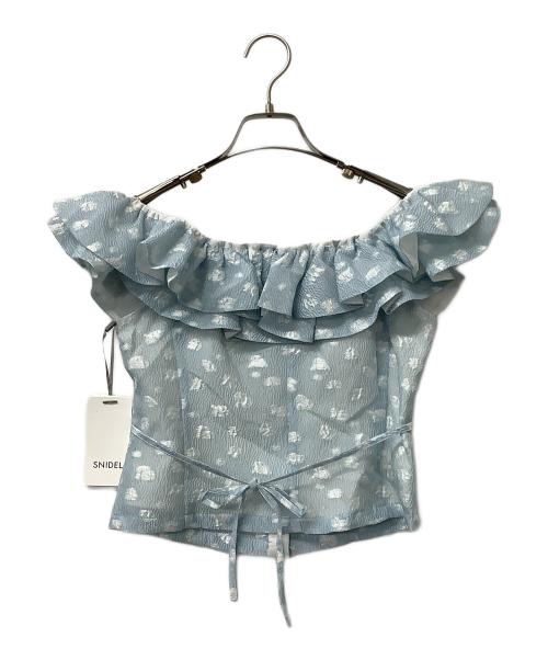 Snidel（スナイデル）Snidel (スナイデル) シャツブラウス フラワージャガードブラウス スカイブルー サイズ:Fの古着・服飾アイテム