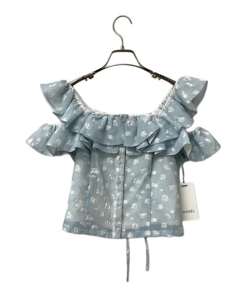 Snidel（スナイデル）Snidel (スナイデル) シャツブラウス フラワージャガードブラウス スカイブルー サイズ:Fの古着・服飾アイテム