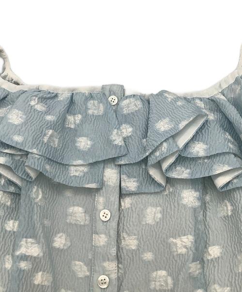 Snidel（スナイデル）Snidel (スナイデル) シャツブラウス フラワージャガードブラウス スカイブルー サイズ:Fの古着・服飾アイテム