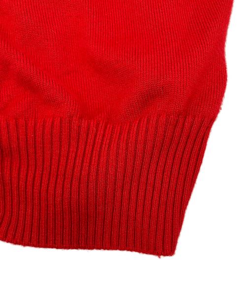 Snidel（スナイデル）Snidel (スナイデル) 半袖ニット リボンボタンニットカーディガン レッド サイズ:Sの古着・服飾アイテム