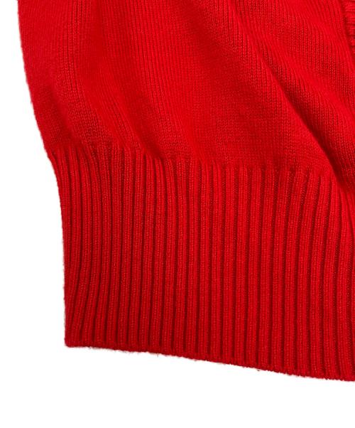Snidel（スナイデル）Snidel (スナイデル) 半袖ニット リボンボタンニットカーディガン レッド サイズ:Sの古着・服飾アイテム