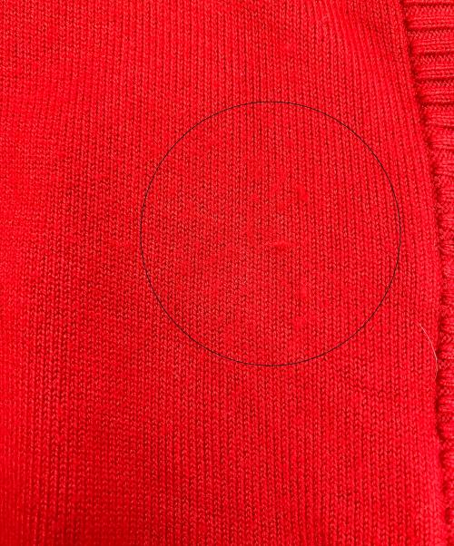Snidel（スナイデル）Snidel (スナイデル) 半袖ニット リボンボタンニットカーディガン レッド サイズ:Sの古着・服飾アイテム