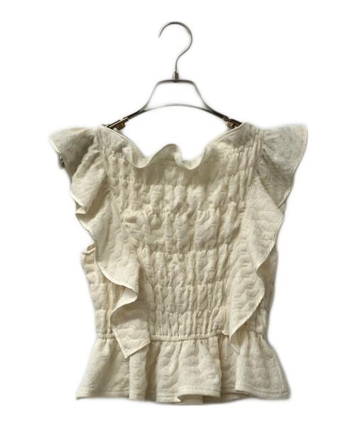 Snidel（スナイデル）Snidel (スナイデル) シャーリングギャザーブラウス ベージュ サイズ:ONE SIZEの古着・服飾アイテム